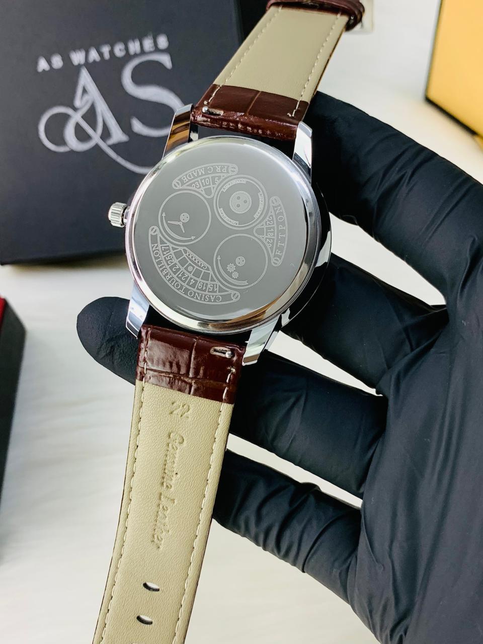 Casino Model Brown Leather Strap (Stone Dial)