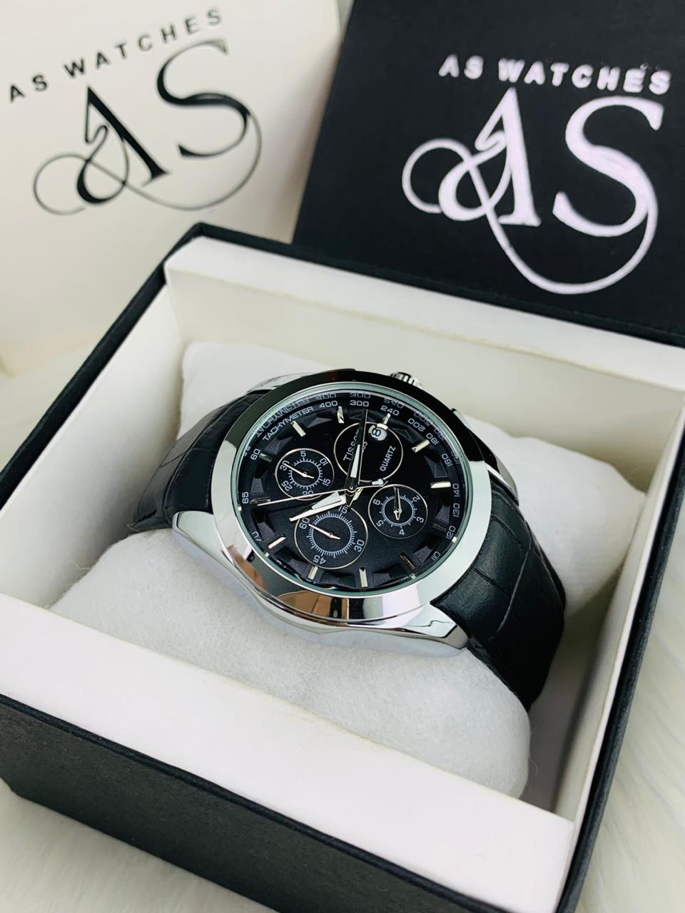 AA+ Branded Chronograph Model (Black Silver) – AS WATCHES