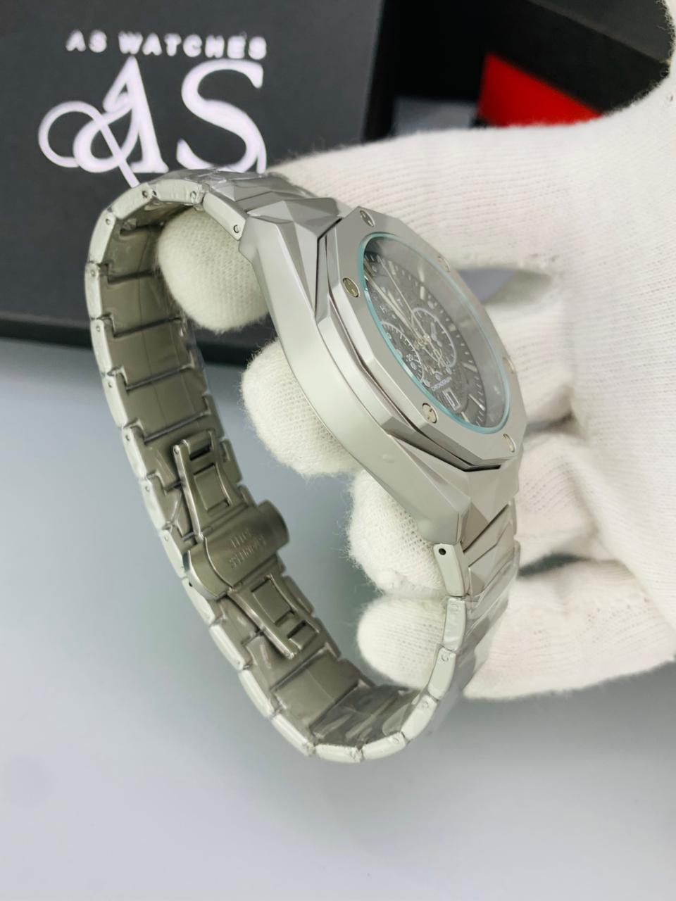 HB Diamond Cut Skl Silver Black