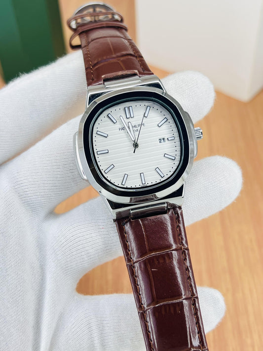 PP Leather Strap (Brown White)