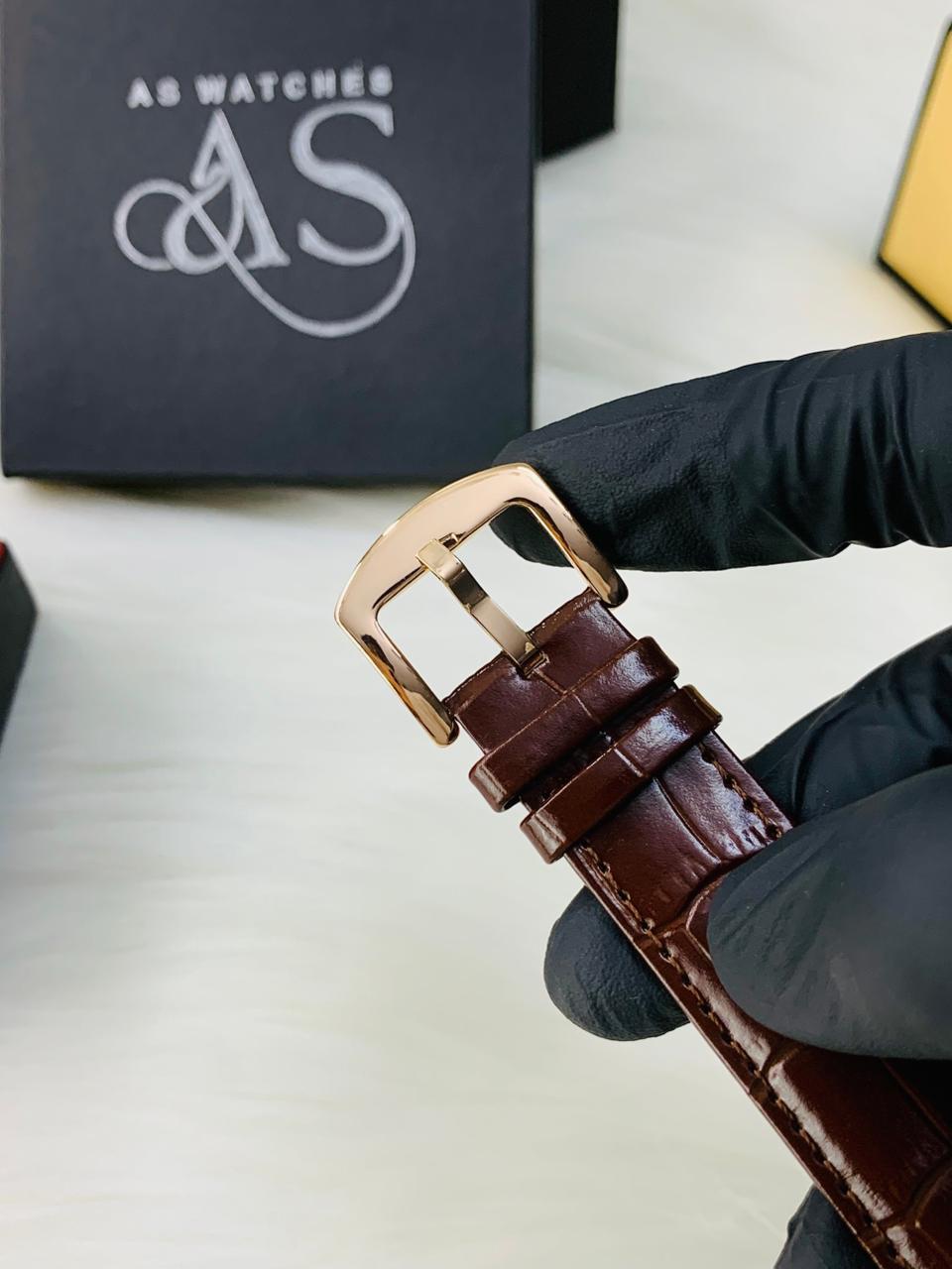 Casino Model Brown Leather Strap (Stone Dial)