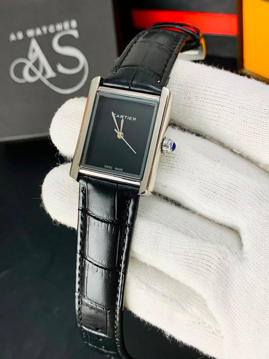 Old Money Tank Plain Dial (Black Silver)