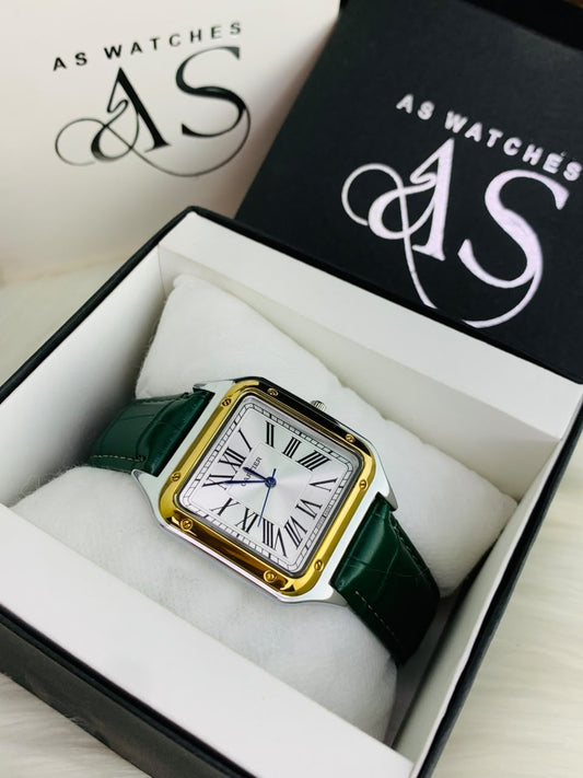 Old Money SQ Roman Dial (Green White)
