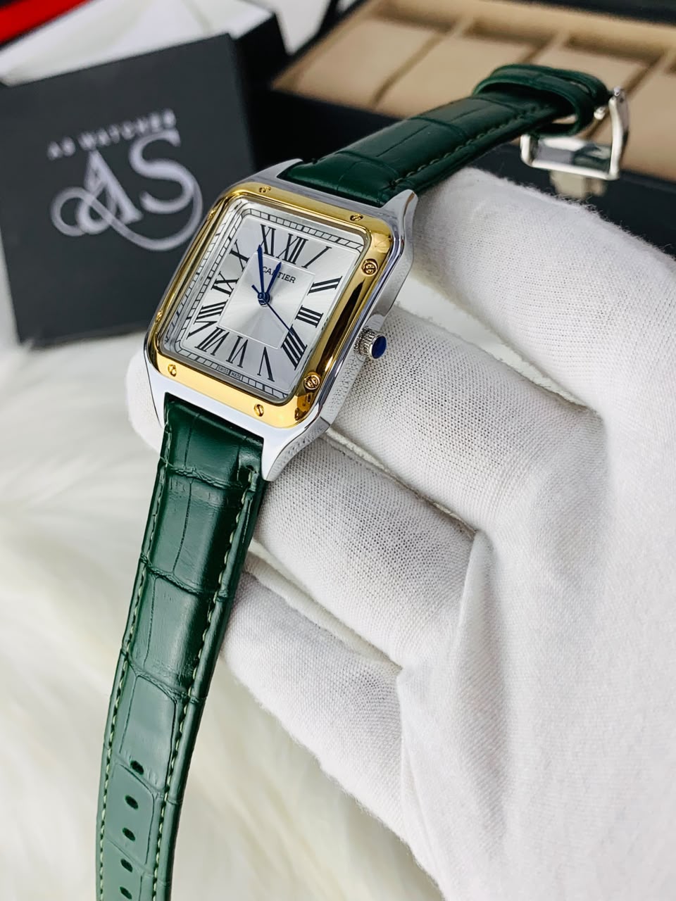 Old Money SQ Roman Dial (Green White)