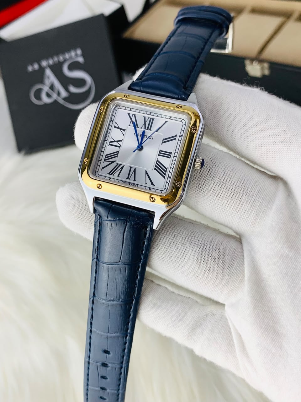 Old Money SQ Roman Dial (Blue White)